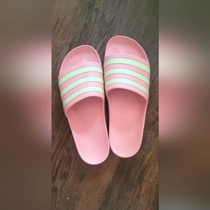 Pink Adidas adilette slides 11